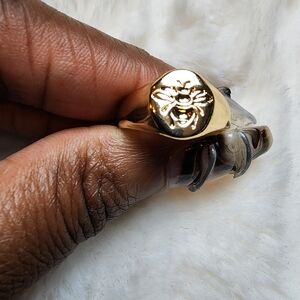 Gold Bee Signet Ring